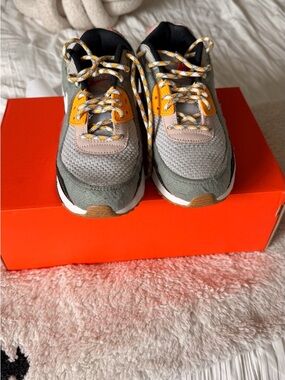 Nike Kids Grey and Yellow Accent Sneakers